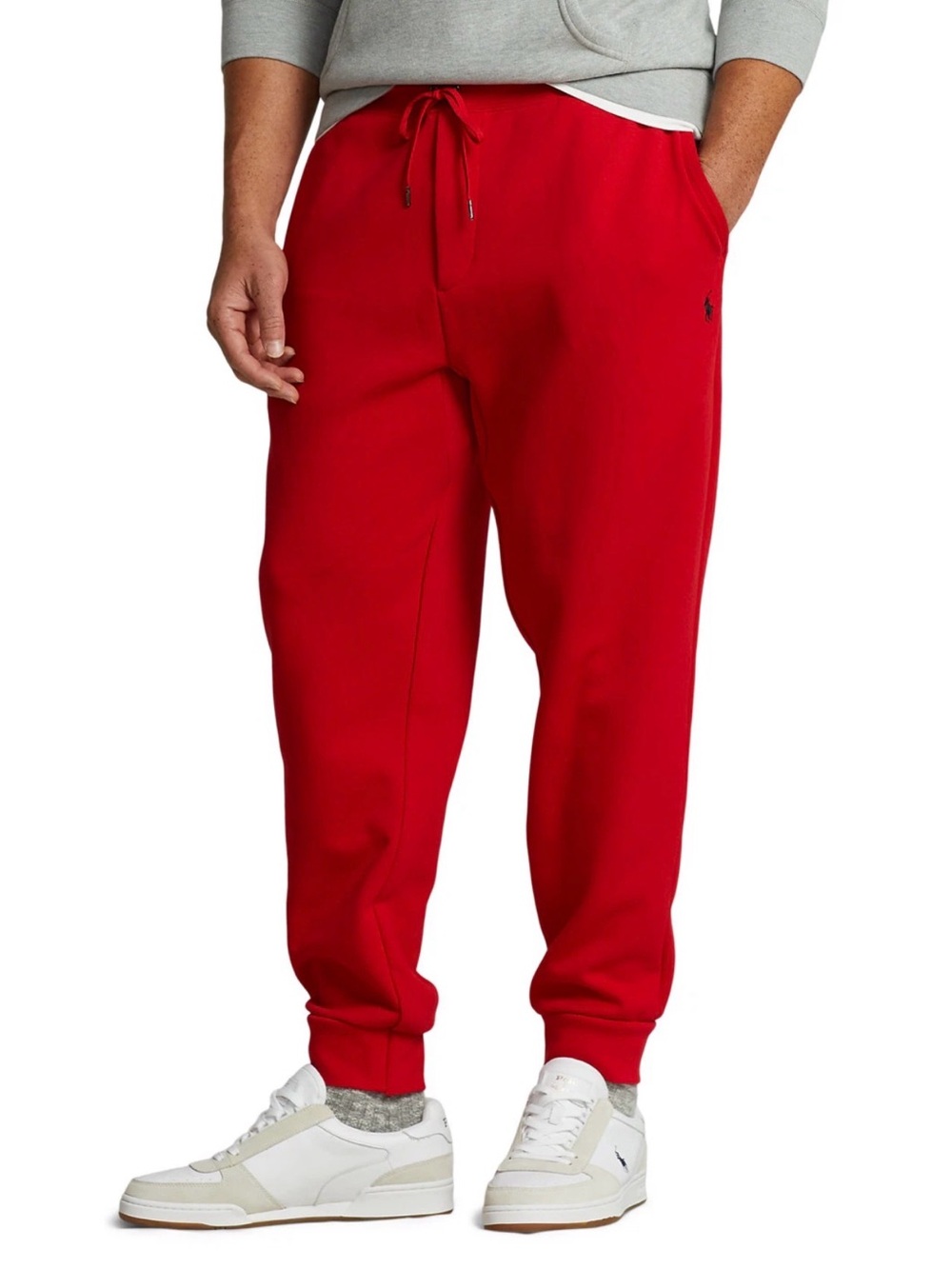 Polo Ralph Lauren Double Knit Tech Fleece Jogger Track Sweatpants Red Black 3XB